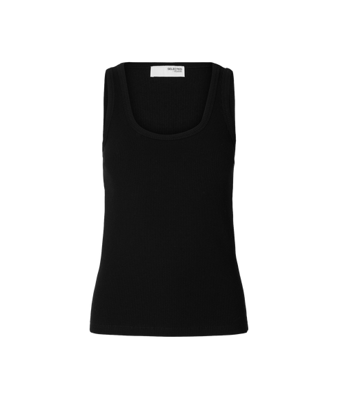 Anna U-Neck Tank Top - Black