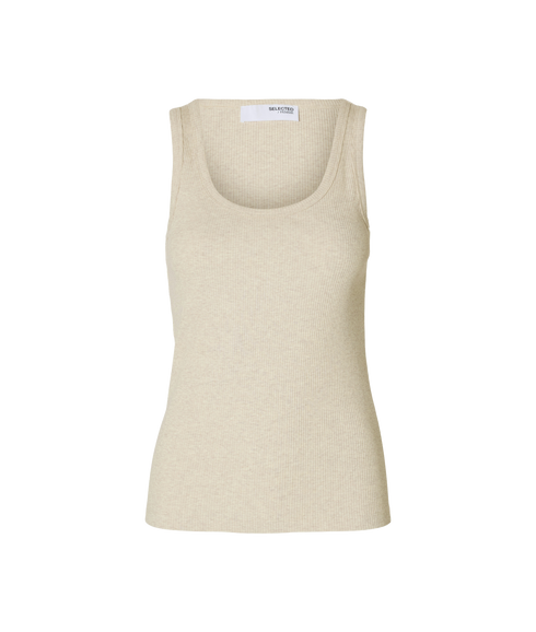 Anna U-Neck Tank Top - Cream