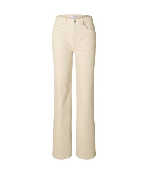 Alice Hw Wide Long Ecru Jeans - Cream