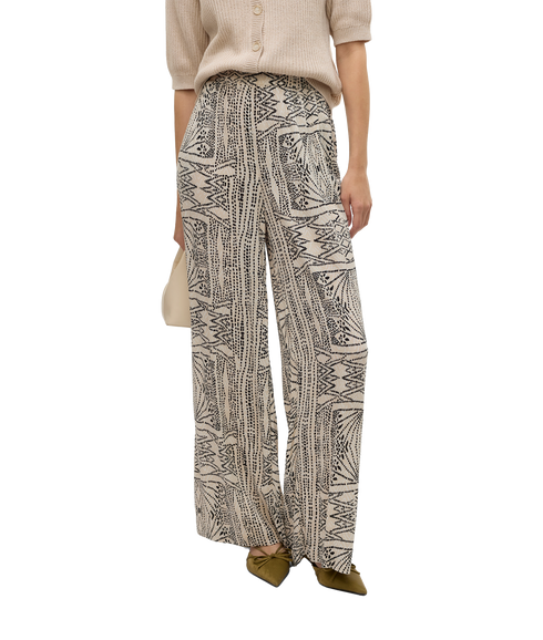 Menny High Waist Wide Pants - Beige