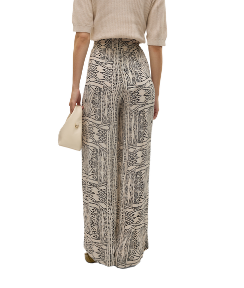 Menny High Waist Wide Pants - Beige