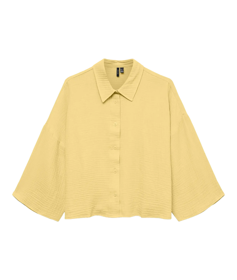 Natali Crop Shirt Wvn - Yellow