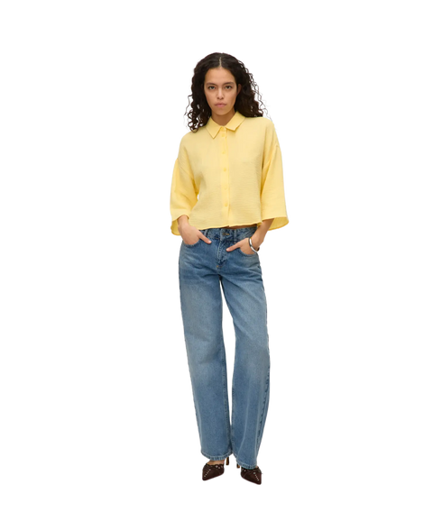 Natali Crop Shirt Wvn - Yellow