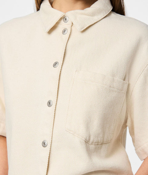 Savanna Ss Denim Shirt - Raw Cotton