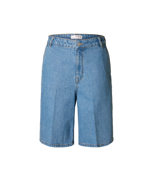 Evelyn Hw Bermuda Denim Shorts - Blue