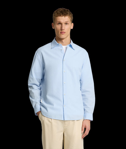 Derek Seersucker Shirt - Blue