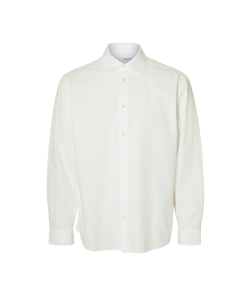 Derek Seersucker Shirt - White