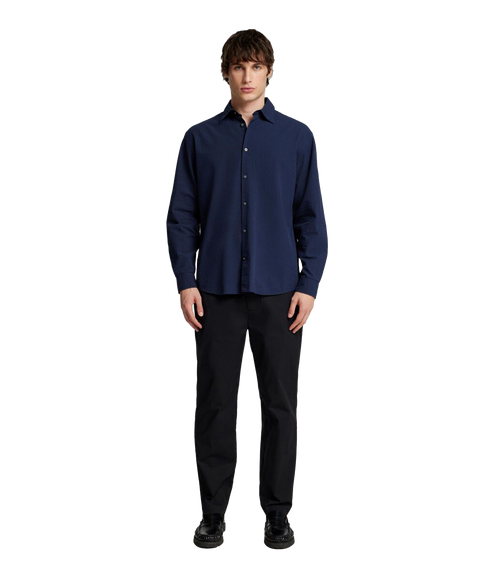 Derek Seersucker Shirt - Navy