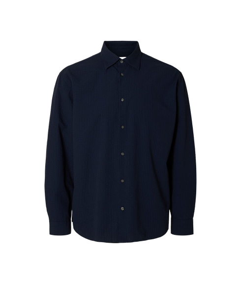 Derek Seersucker Shirt - Navy