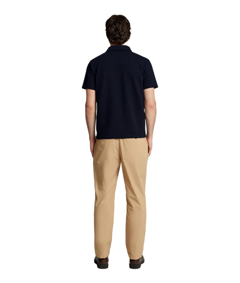 Sander Seersucker Polo - Navy