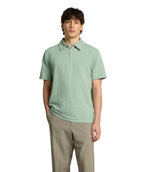 Sander Seersucker Polo - Green