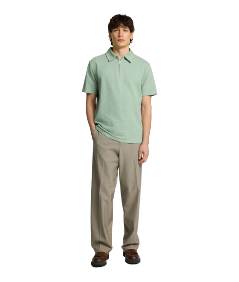 Sander Seersucker Polo - Green