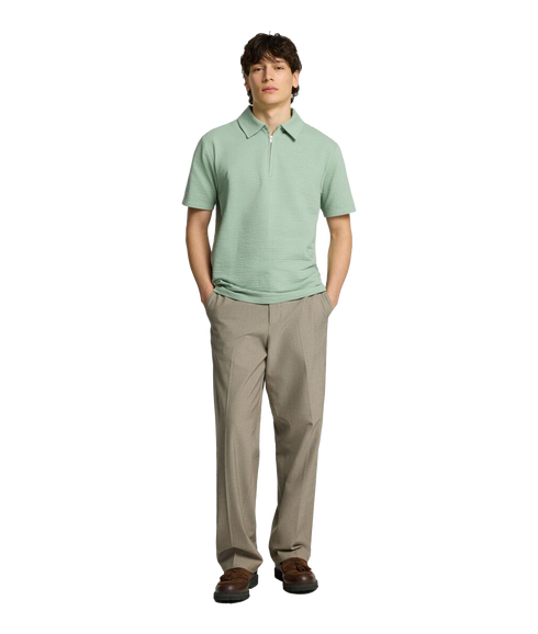 Sander Seersucker Polo - Green