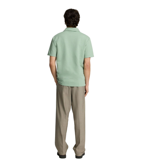 Sander Seersucker Polo - Green