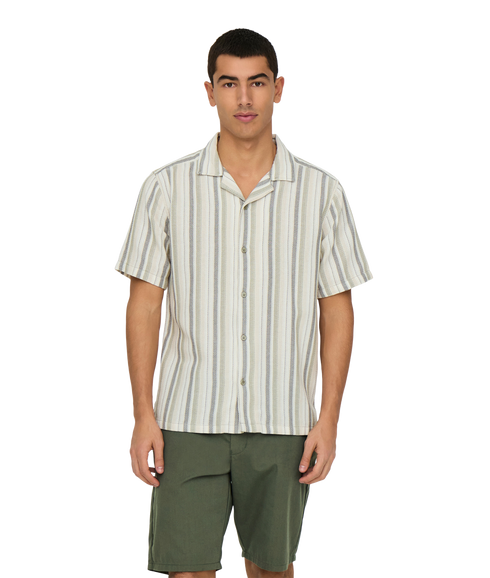 Trev Life Reg Stripe Ss Shirt - Green
