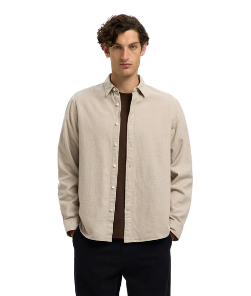 Regnoah Brushed Twist Shirt Ls - Egret Twisted/Chinchilla