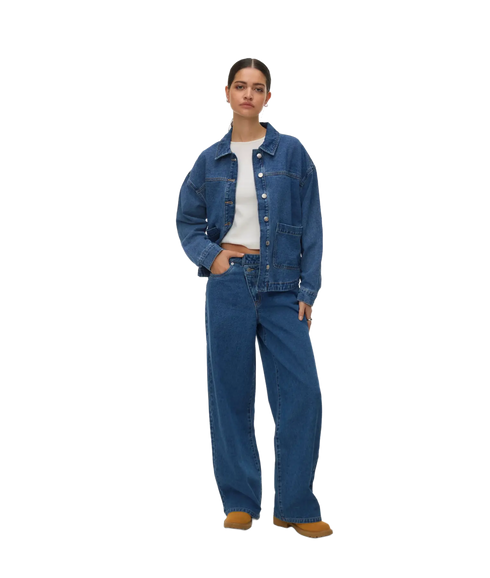 Jamie LS Denim Shacket Mix - Blue