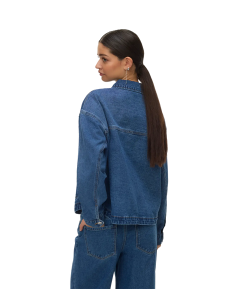 Jamie LS Denim Shacket Mix - Blue