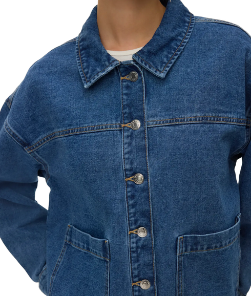 Jamie LS Denim Shacket Mix - Blue