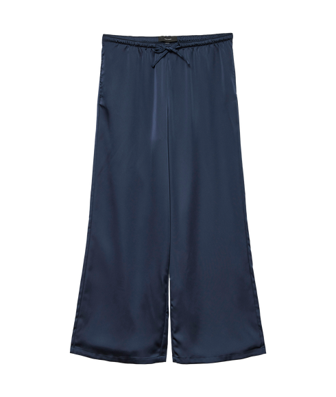 Tricia Wide Satin Pant - Navy