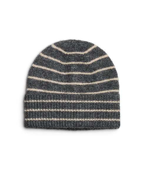 Norma Stripe Hood Bc - Dark Grey Melange Bright White