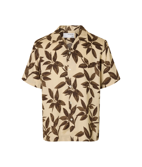 Regnoa Mix Shirt Ss Resort - Oatmeal Floral AOP