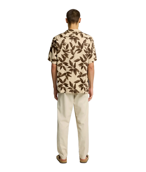 Regnoa Mix Shirt Ss Resort - Oatmeal Floral AOP