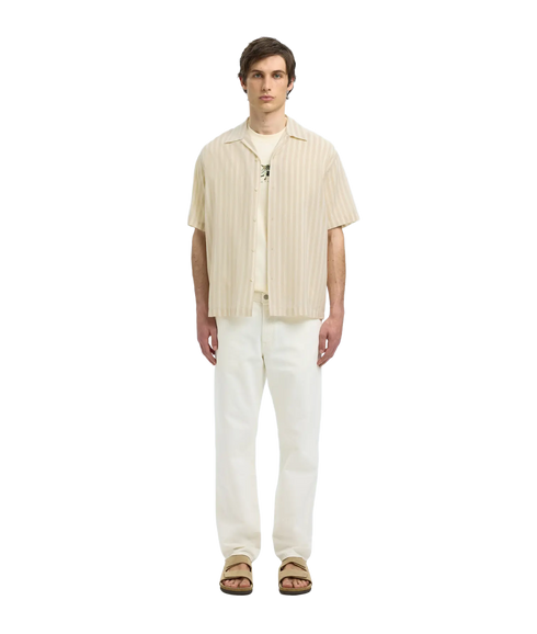 Rlxair Mix Ss Shirt - Oatmeal Stripes