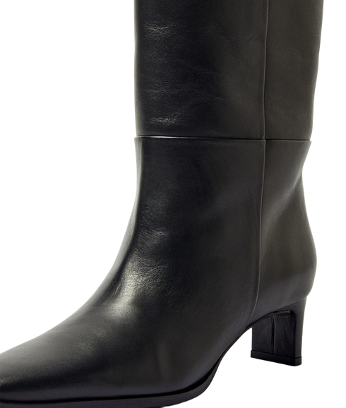 Olivia Leather High Shafted Boot - Black