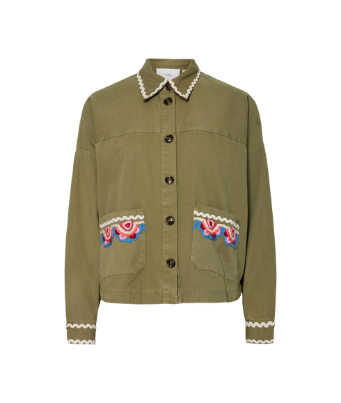 Mirra Embroidered Jacket - Capulet Olive