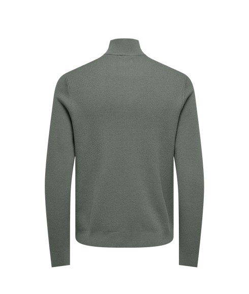 Phil Reg 12 Struc Half Zip Knit Noos - Castor Gray