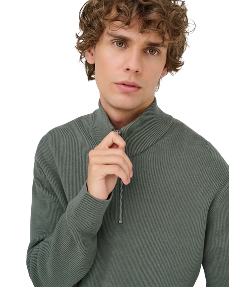 Phil Reg 12 Struc Half Zip Knit Noos - Castor Gray