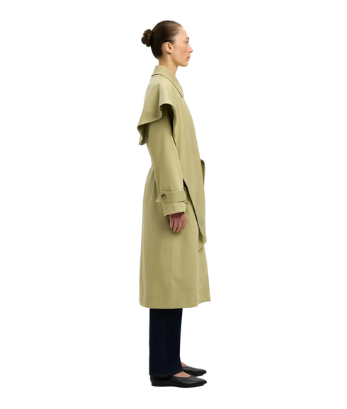Sandra Scarf Coat #S - Slate Green