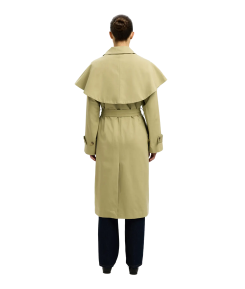 Sandra Scarf Coat #S - Slate Green