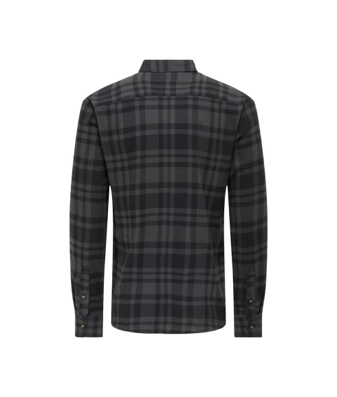 Gudmund Ls Checked Shirt Noos - Jet Black Gray Pinstripe