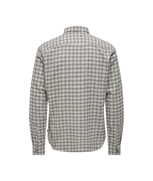Gudmund Ls Checked Shirt - Egret Jet Black