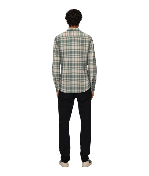 Gudmund Ls Checked Shirt - Egret Jet Black