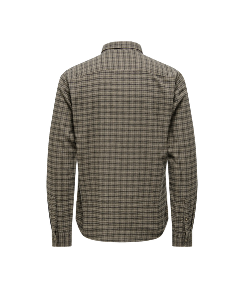 Gudmund Ls Checked Shirt - Walnut Jet Black