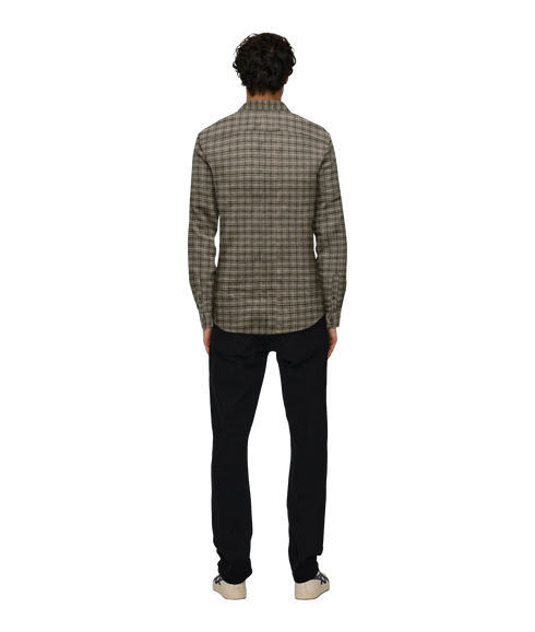 Gudmund Ls Checked Shirt - Walnut Jet Black