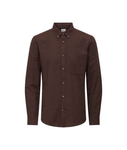 Gudmund Slim 1-Pkt Solid Shirt Noos - Coffee Bean