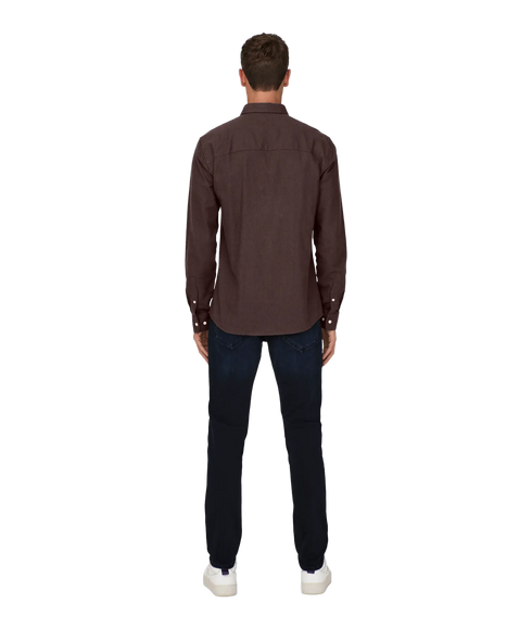 Gudmund Slim 1-Pkt Solid Shirt Noos - Coffee Bean