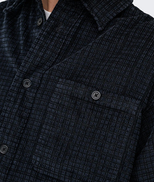 Waleed Corduroy Overshirt 0345 Vd - Jet Black