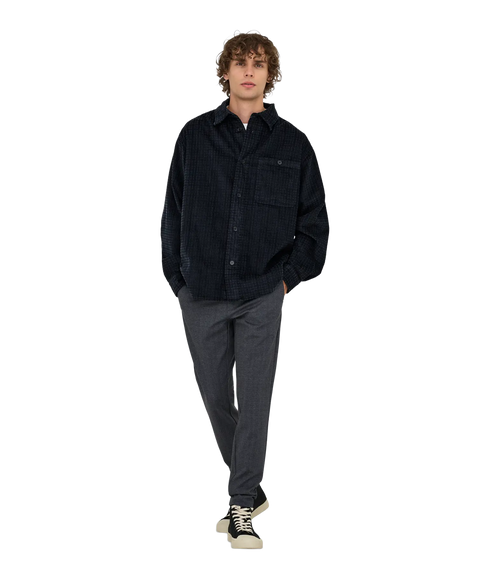 Waleed Corduroy Overshirt 0345 Vd - Jet Black