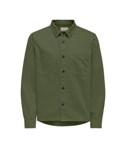 Times 0348 Reg Overshirt - Olive Night