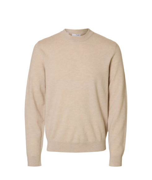 Tray Merino Brushed Relaxed Crew - Oatmeal Melange