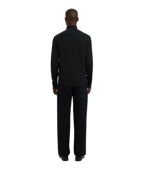 Dane Ls Knit Structure Roll Neck - Black
