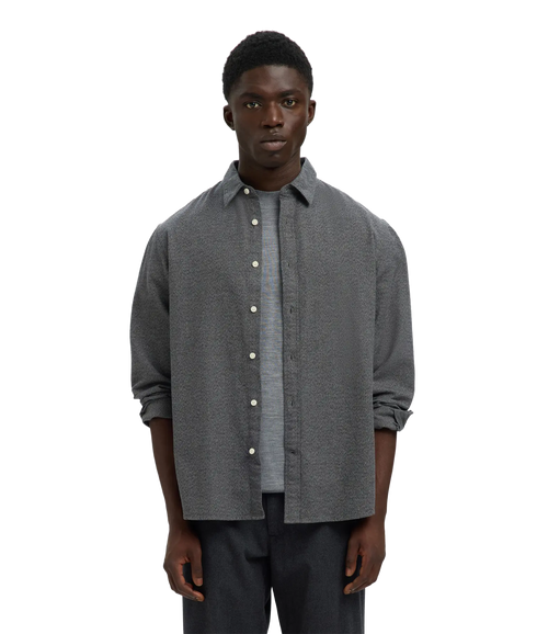 Regnoah Brushed Twist Shirt Ls - Gray Flannel Twisted