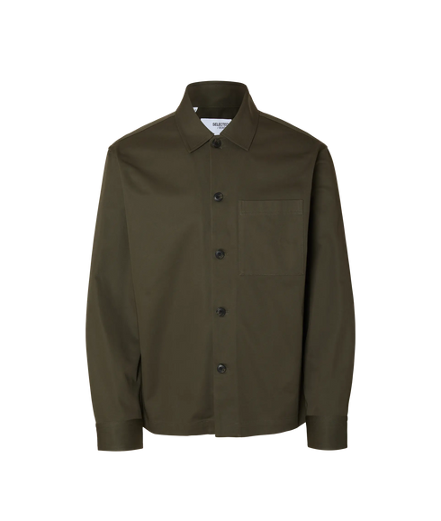 Tate Heavy Twill Overshirt Ls - Forest Night