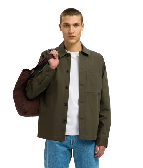 Tate Heavy Twill Overshirt Ls - Forest Night