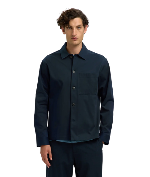 Tate Heavy Twill Overshirt Ls - Sky Captain